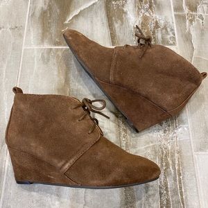 Nine West Leather Illusion Ankle Boot Brown 5.5